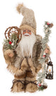 12"H Faux Fur Santa Figurine