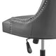 Computer Work Desk Tufted Chair, Faux Vegan Leather, Black Gray, Home Office