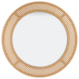 30" Round Rattan Weaved Wall Mirror