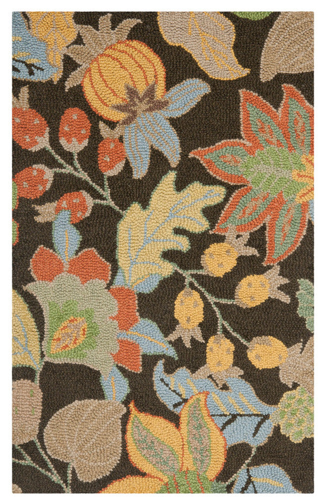 Safavieh Blossom Blm863C Floral Rug, Black/Multi, 3'0"x5'0"
