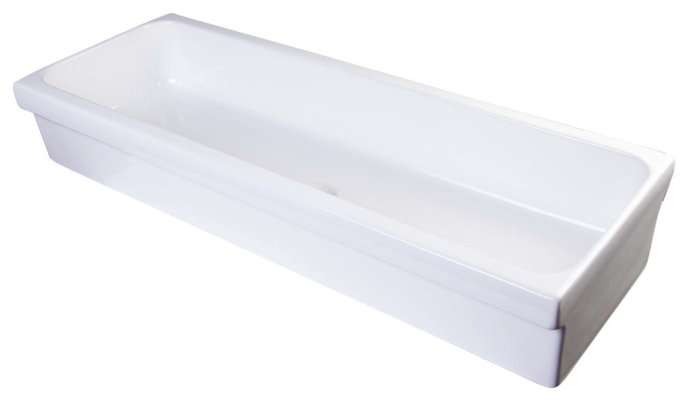 ALFI brand AB48TR 48" White Above Mount Fireclay Bath Trough Sink