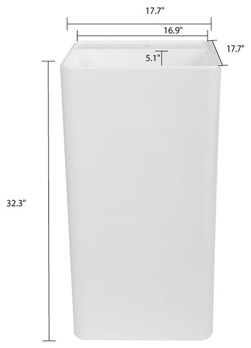 18" Streamline K-1699-18 Solid Surface Resin Freestanding Basin