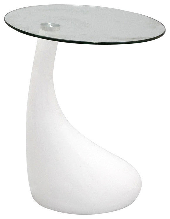 Teardrop Side Table, White