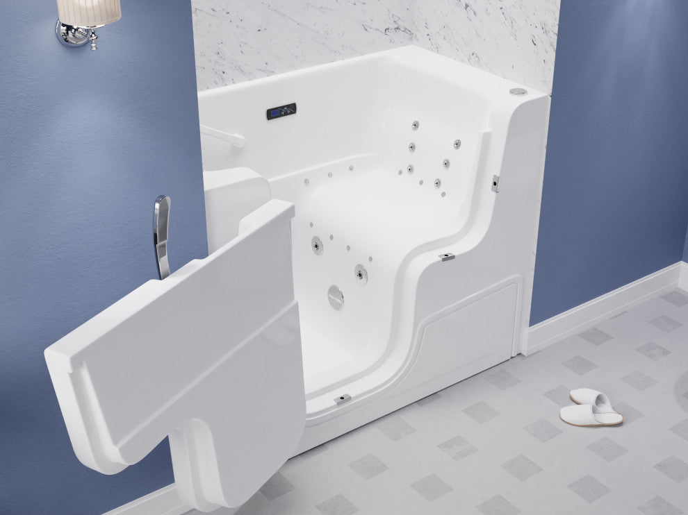 Left Drain Fully Loaded Walk-in Bathtub With Air and Water Jets, 2953 Left Drain Wheelchair