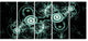 Blue on Black 3D Surreal Design, Abstract Canvas Art Print, 60"x28", 5 Panels