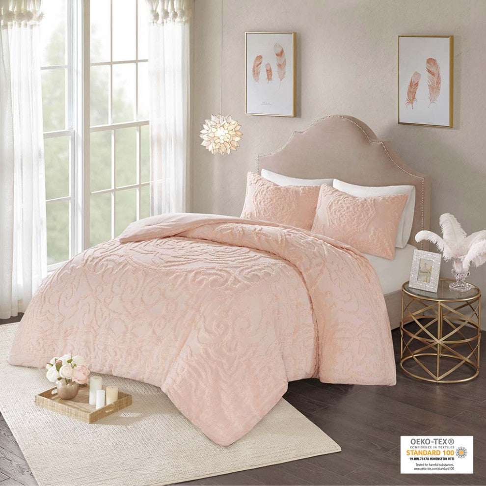 Madison Park Laetitia 3-Piece Tufted Cotton Chenille Medallion Comforter Set