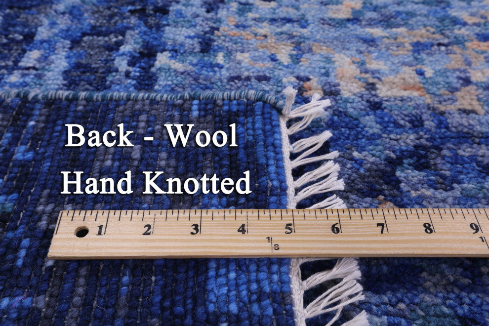 9' 3" X 12' 3" Modern Hand-Knotted Wool Rug Q9385