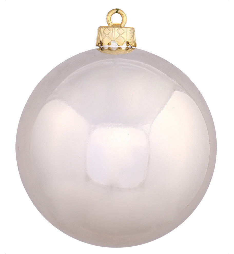 Vickerman 3" Shiny Ball UV Drilled, Set of 12, Champagne