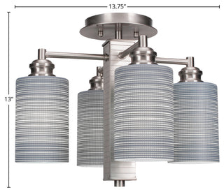 Edge 4-Light Semi-Flush Mount, Brushed Nickel/Gray Matrix