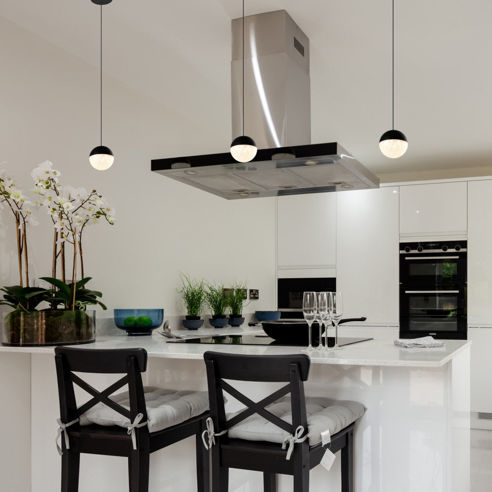 Ravello 5" ETL Certified Integrated LED Pendant Lighting Fixture, Black