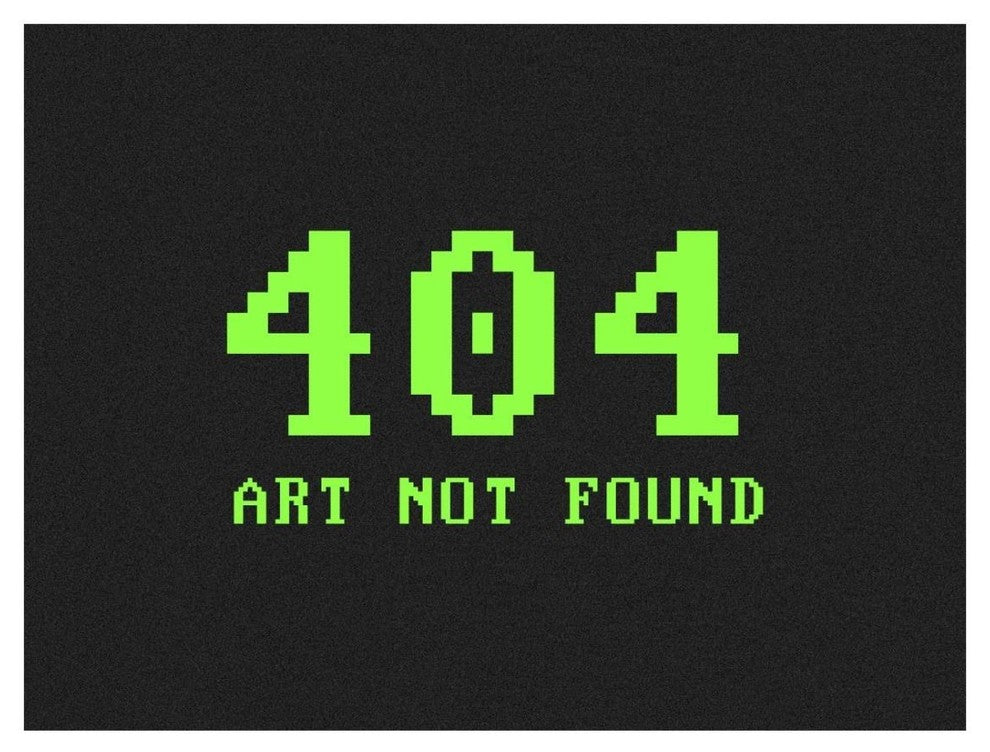 "Virtual Messages in the Real World - 404 Rectangle Green" Paper Art, 26"x20"