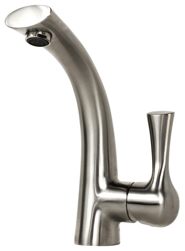Twist Style Solid Brass Single Hole Bathroom Vanity Faucet, Brushed Nickel