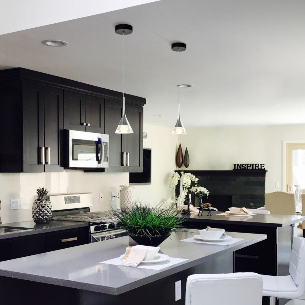 Amalfi 4.75" ETL Certified Integrated LED Pendant Lighting Fixture, Black