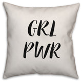 GRL PWR, Throw Pillow, 18"x18"