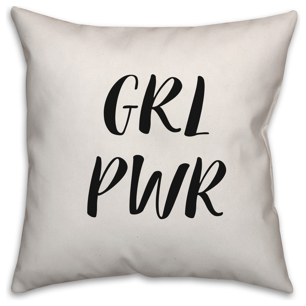 GRL PWR, Throw Pillow, 18"x18"