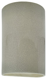 Ambiance, Small Cylinder, Open Top & Bottom Wall Sconce, Celadon Green Crackle