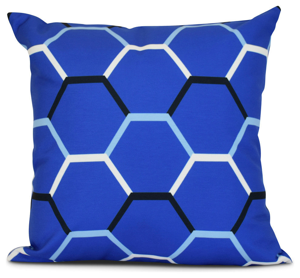 Cool Shades, Geometric Print Pillow, Blue, 26"x26"