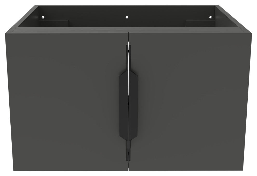 CastelloUSA Alpine 24" Wall Mounted Vanity, Base Only, Black, Black Handles