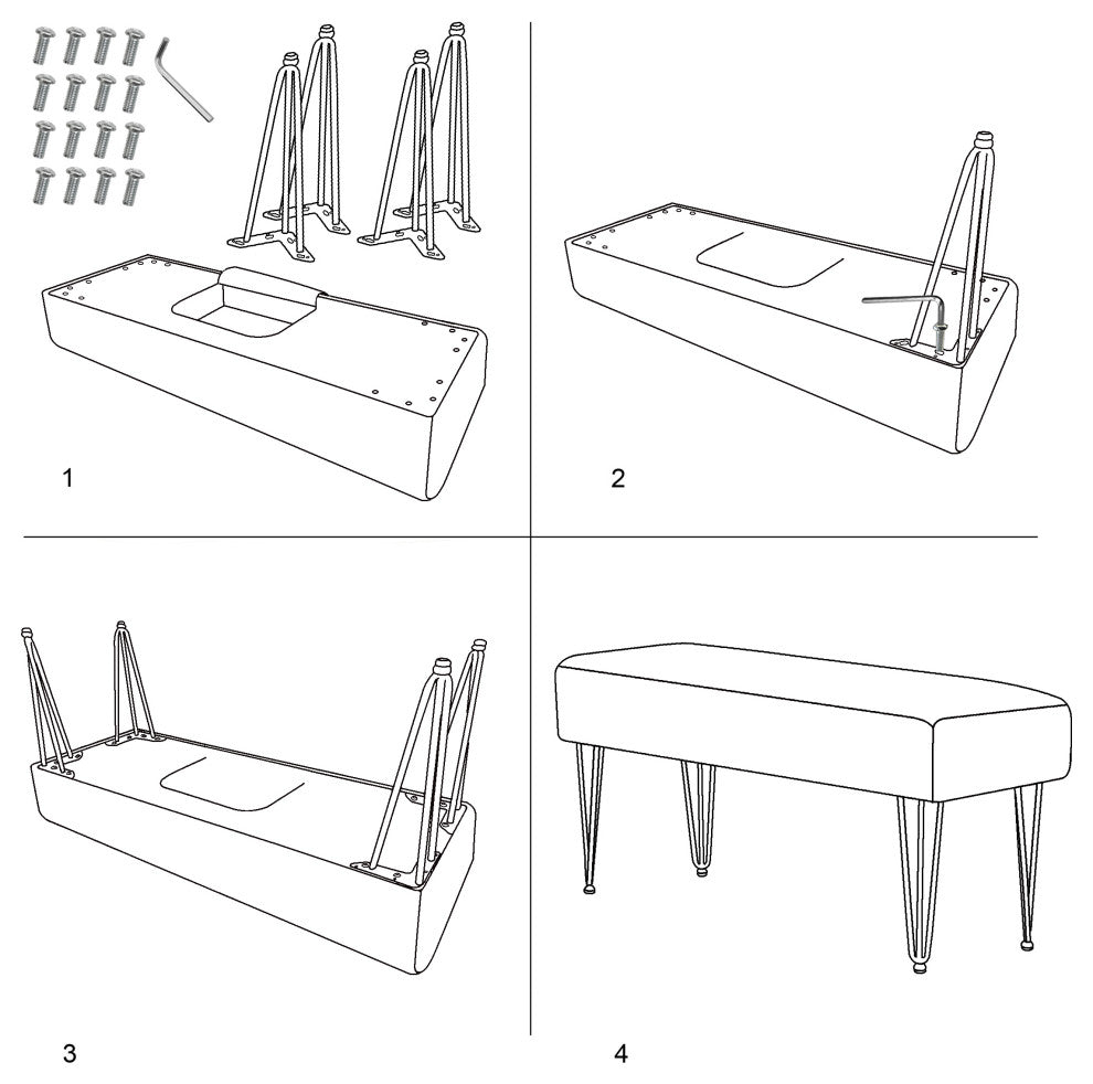 Mongolian Fur Ottoman, Coral Pink, 46"x16"x22"