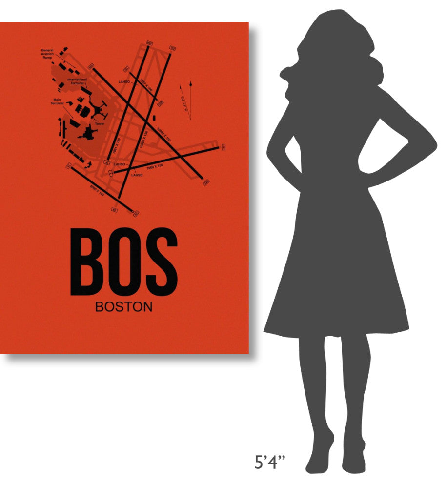 "BOS Boston Airport Orange" Fine Art Print