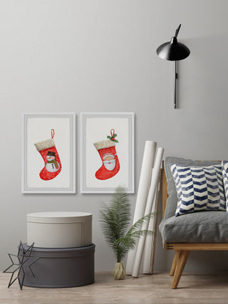 Snowman and Santa Diptych, 2-Piece Set, 20x30