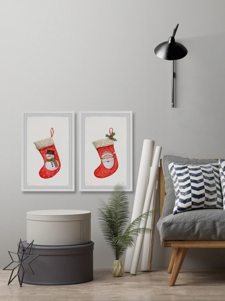 Snowman and Santa Diptych, 2-Piece Set, 20x30