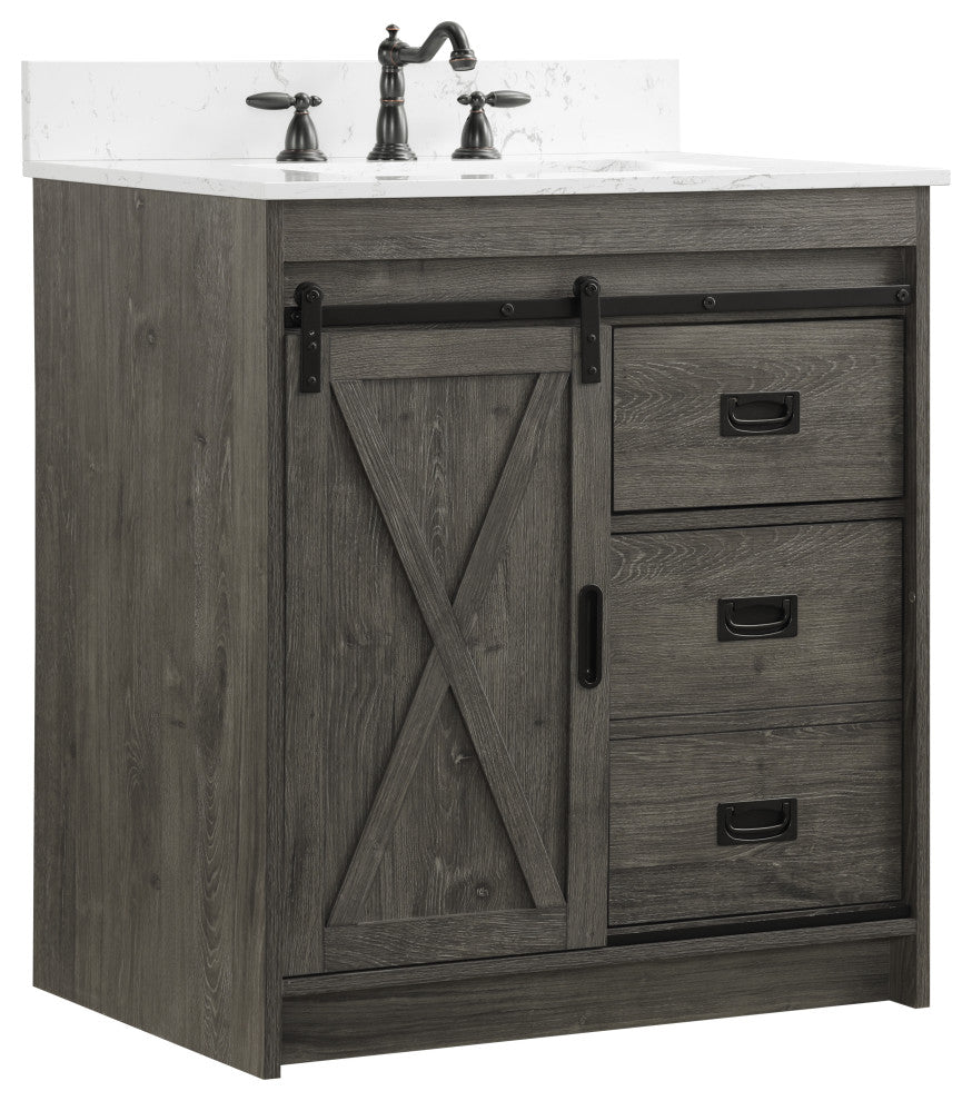 Rafter 30" Bathroom Vanity, Charcoal Gray