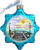 Keepsake Boats At Pier Coastal Scenic Glass Ornament