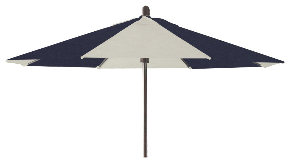 9' Round Universal Sunbrella Replacement Canopy, Navy/Natural Dual Panel