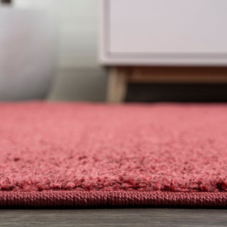 Haze Solid Low-Pile Red 6' Square Area Rug