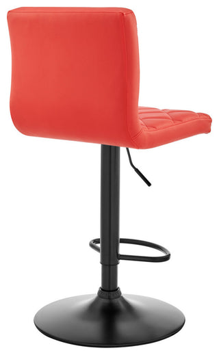 Duval Adjustable Faux Leather Swivel Bar Stool, Red