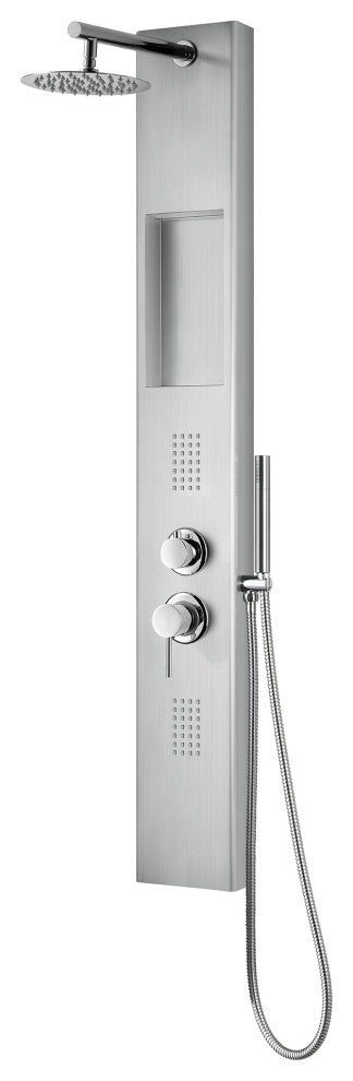 AquaNiche ShowerSpa Panel, 2.5 GPM, Brushed Stainless Steel