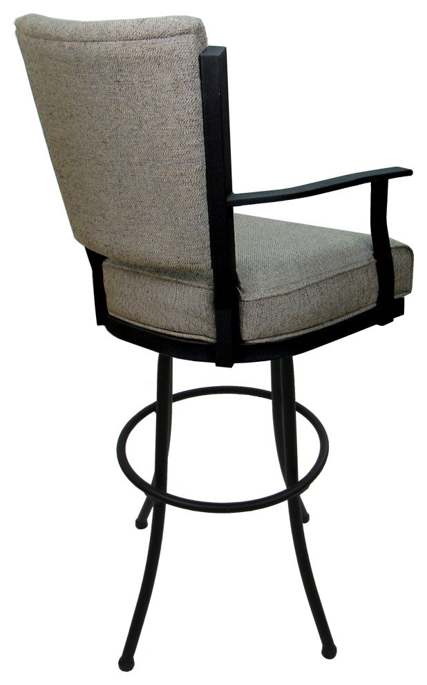 Montana Extra Tall 34" (35") Metal Bar Stool - Noam Base, Hemsath Slate - Black, 34"