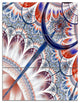 "Brown Blue Fractal Flower Pattern" Metal Wall Art, 3 Panels, 28"x36"
