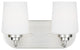 Windom 2-Light Bathroom Vanity Light in Brushed Nickel