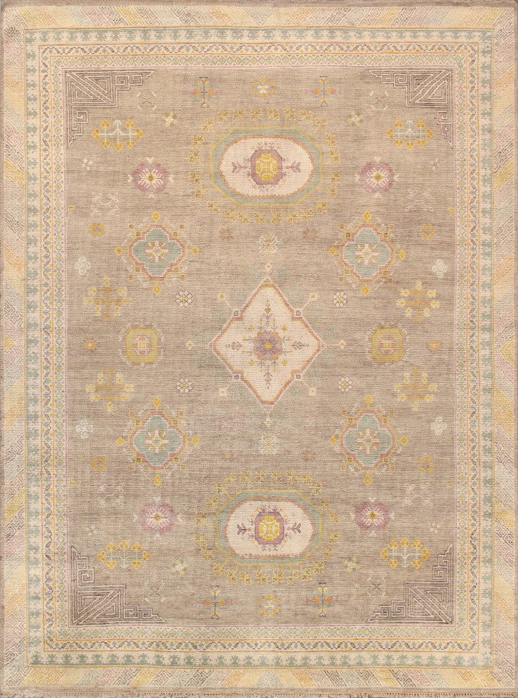 Pasargad Home Khotan Collection Hand-Knotted Camel Wool Area Rug, 12'x18'