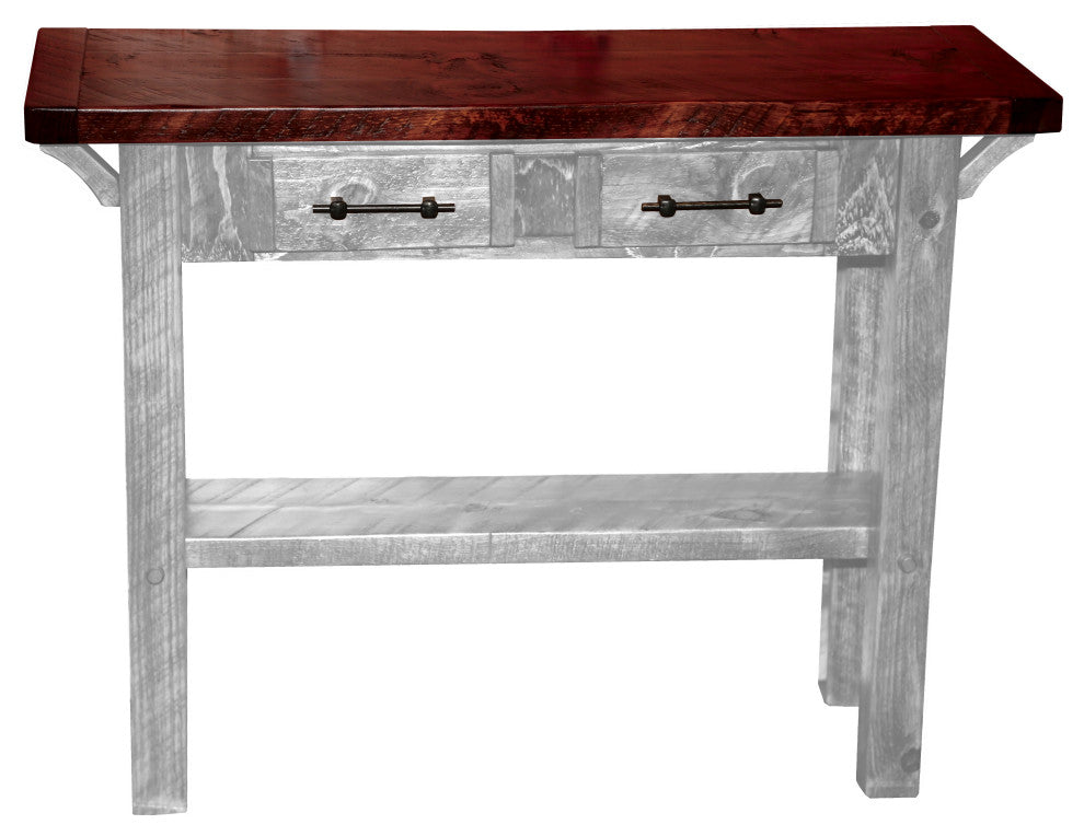 Barnwood Style Timber Peg 2-Drawer Sofa Table, Thunder White and Michael's Cherry