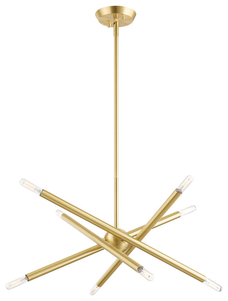 Soho Eight Light Chandelier, Satin Brass