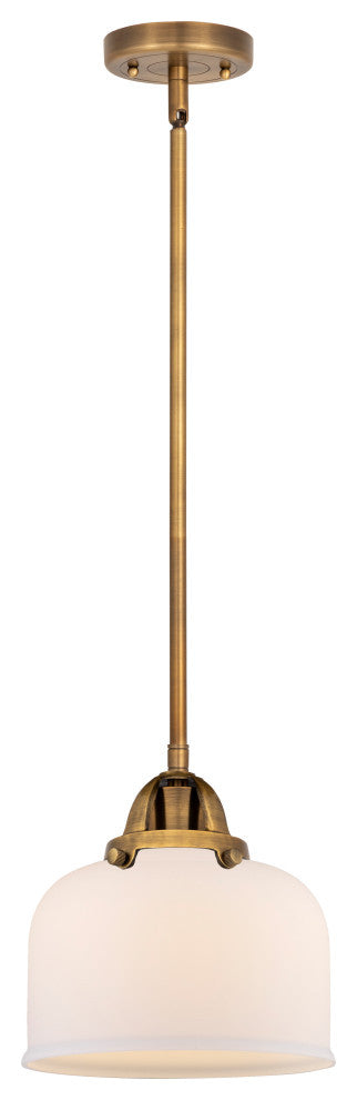 Large Bell Mini Pendant, Brushed Brass, Matte White, Matte White