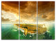 "Great Ocean Road Australia Green" Metal Wall Art, 3 Panels, 36"x28"