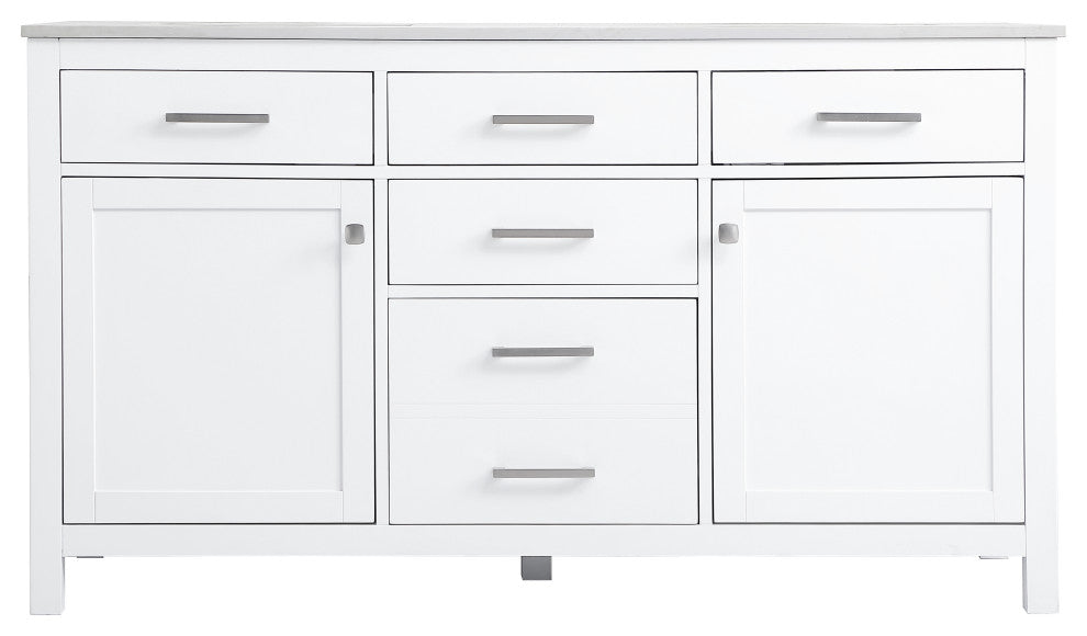 60" Double Bathroom Vanity, White