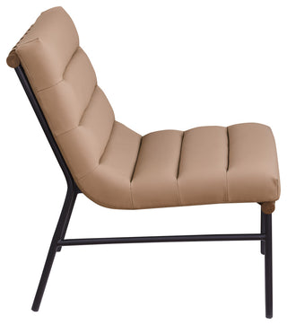 Burke Upholstered Accent Chair, Tan, Vegan Leather, Walnut