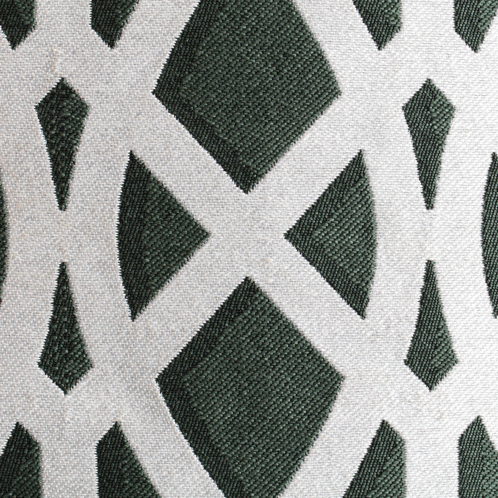 Sark Green 18" x 18" x 18" Green and Ivory Pouf
