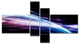 Purple Blue Lines in Black, Abstract Canvas art print, 60"x32", 4 panels