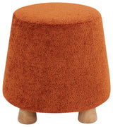 Safavieh Couture Denison Round Chenille Ottoman, Rust/Natural