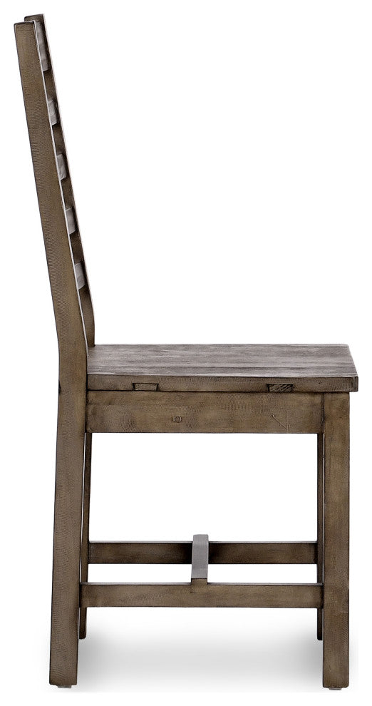 Caleb Reclaimed Pine Wood Dining Chair, Set of 2