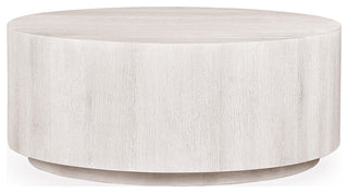 Layne 42" Round Coffee Table With Casters by Kosas Home, White Wash