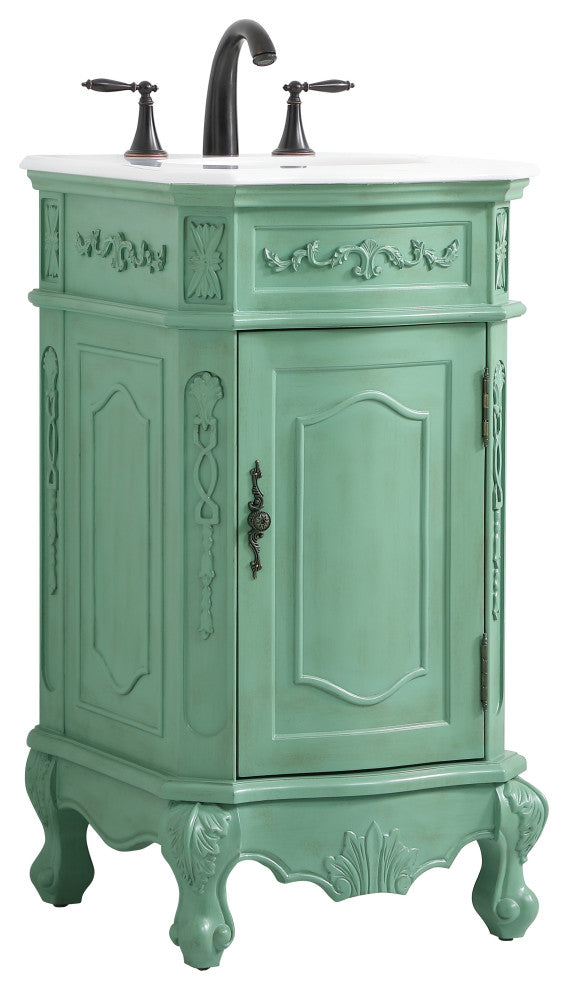Bathroom Vanity, Vintage Mint, 19", Single Sink