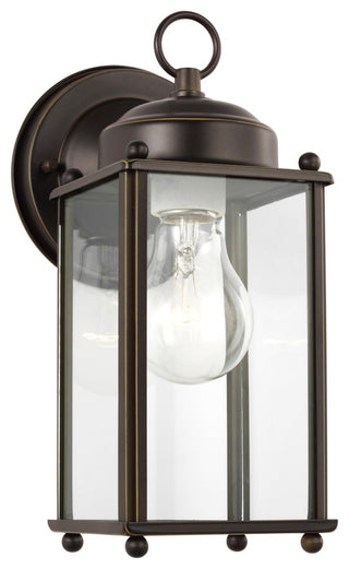 New Castle Large 1-Light Outdoor Wall Lantern, Antique Bronze