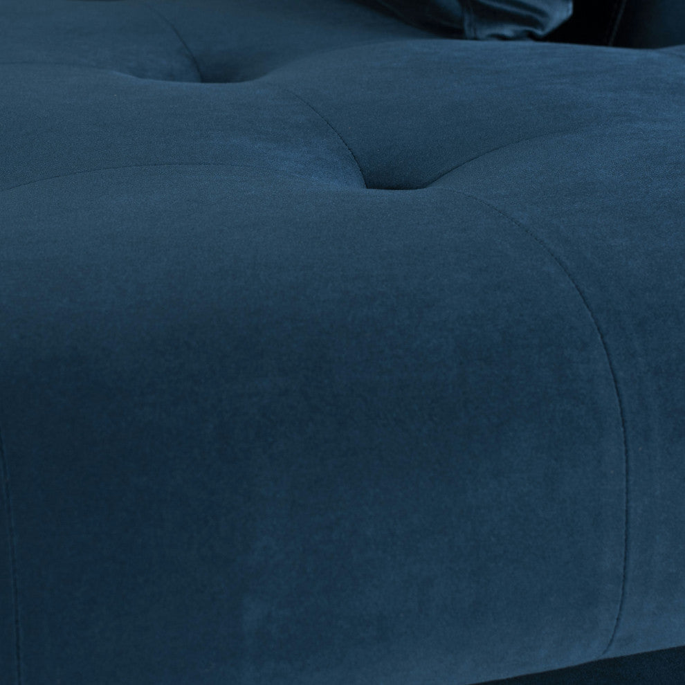 Janis Midnight Blue Fabric Sectional Sofa, HGSC532
